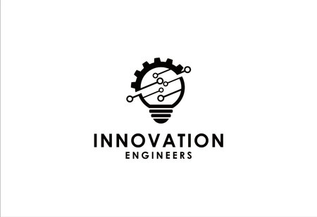 Creative gear and bulb vector logo template for innovation energyのイラスト素材