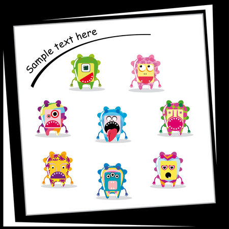Colorful monster on white backgroundのイラスト素材