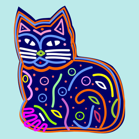 Decorative beautiful catのイラスト素材