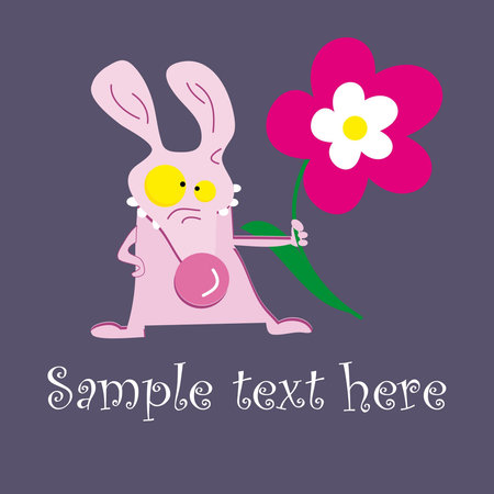 Cheerful mousy and flowerのイラスト素材