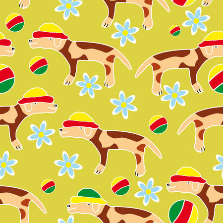 Seamless background with dogs のイラスト素材