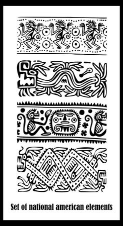 Vector set - American Indian national patternsのイラスト素材