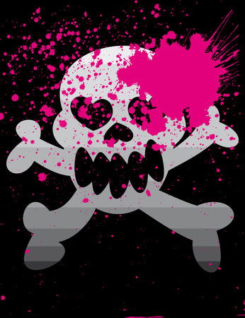 Vector skull on a grunge backgroundのイラスト素材