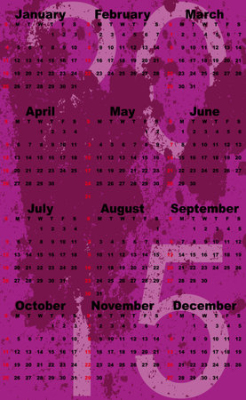 vertical calendar 2015 year with retro dots themeのイラスト素材