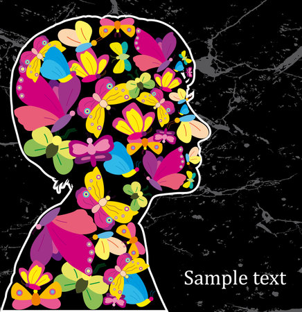 beautiful woman silhouetteのイラスト素材