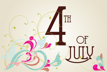 Independence Day- 4 of July- Vintage cardのイラスト素材