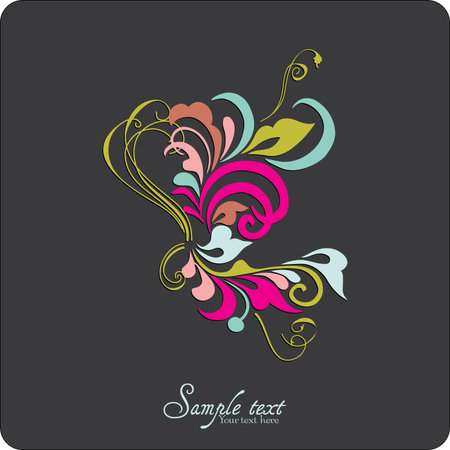 Vintage card design for greeting card, invitation, menu, cover on black backgroundのイラスト素材