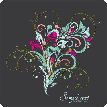 Vintage card design for greeting card, invitation, menu, cover on black backgroundのイラスト素材