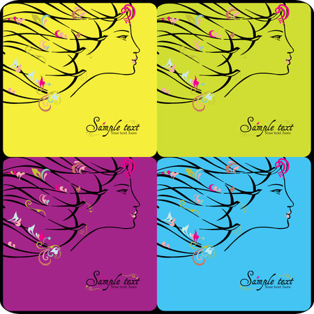 Woman face, vector illustration.のイラスト素材