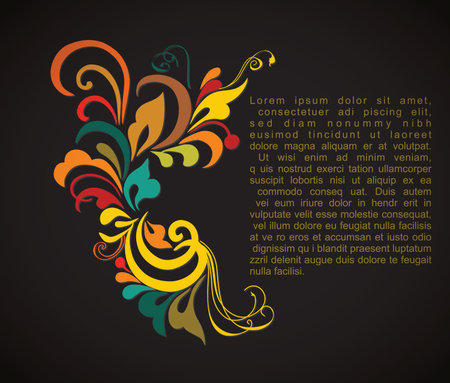 Vintage card design for greeting card, invitation, menu, cover on black backgroundのイラスト素材