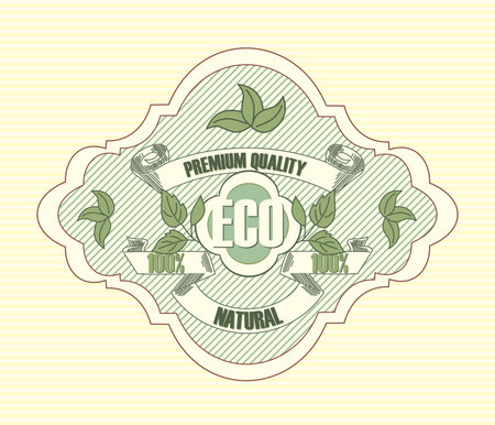 Eco labels with retro vintage designのイラスト素材