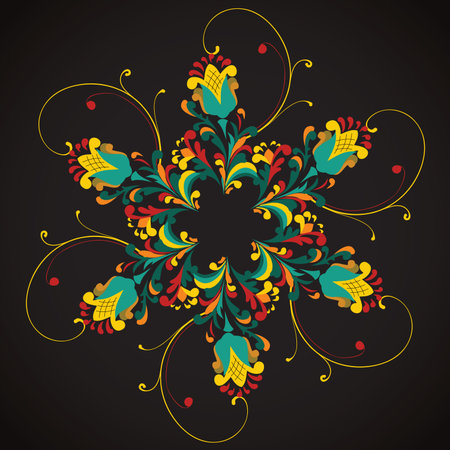 Vintage card design for greeting card, invitation, menu, cover on black backgroundのイラスト素材