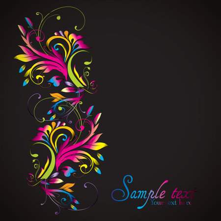 Vintage card design for greeting card, invitation, menu, cover on black backgroundのイラスト素材