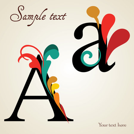 Hand Draw Russian Vintage Alphabetのイラスト素材