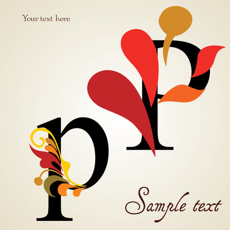 Hand Draw Russian Vintage Alphabetのイラスト素材