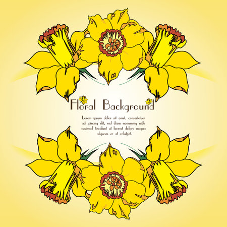 Vector invitation card with watercolor flowers elements and calligraphic letters. Wedding collectionのイラスト素材