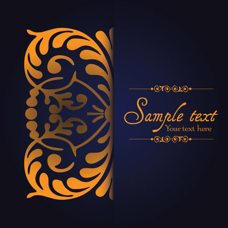 Vintage ornamental template with pattern and decorative frame. Vector illustration.のイラスト素材