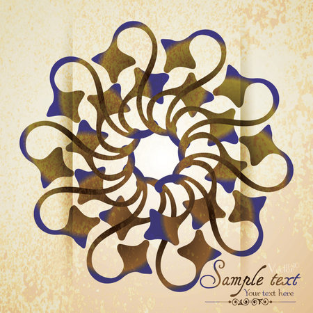 Vintage ornamental template with pattern and decorative frame. Vector illustration.のイラスト素材