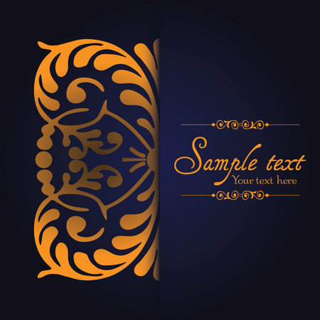 Vintage ornamental template with pattern and decorative frame. Vector illustration.のイラスト素材