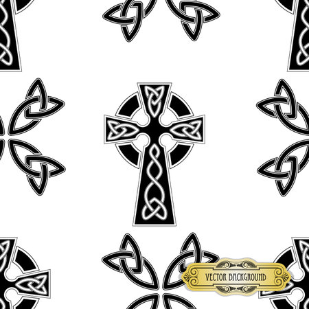 Vector celtic cross seamlessのイラスト素材