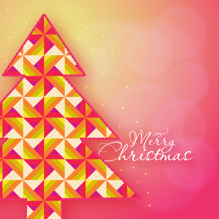 Christmas card with treeのイラスト素材