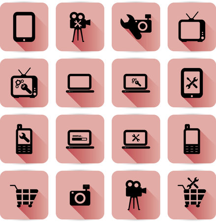 Icons. Repair tools iconsのイラスト素材