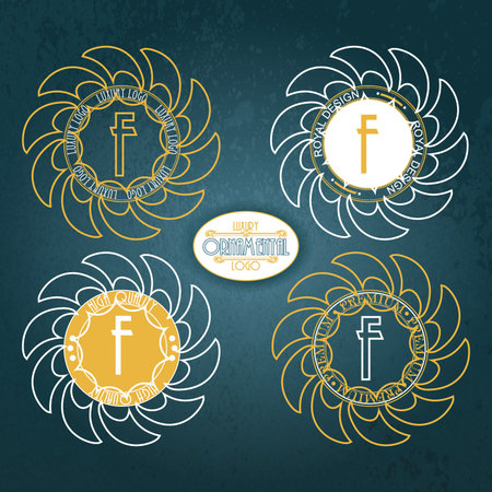 Ornamental logos collectionのイラスト素材