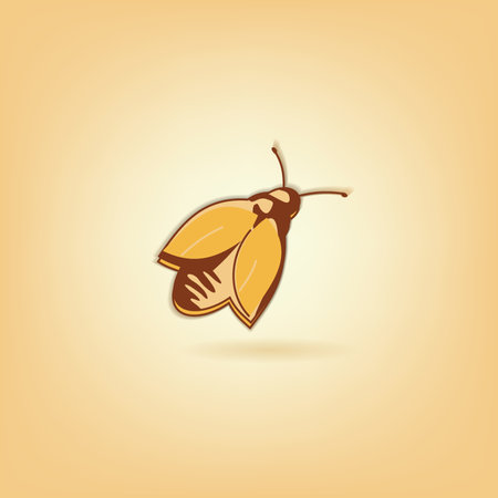Cute little bee isolated on peach background illustrationのイラスト素材