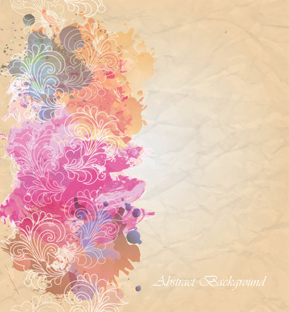 Floral and ornamental item background. Watercolor background.のイラスト素材
