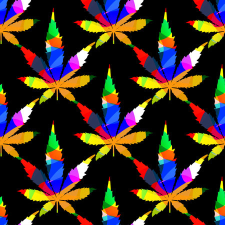 Cannabis leafs - seamless patternのイラスト素材