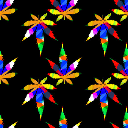 Cannabis leafs - seamless patternのイラスト素材