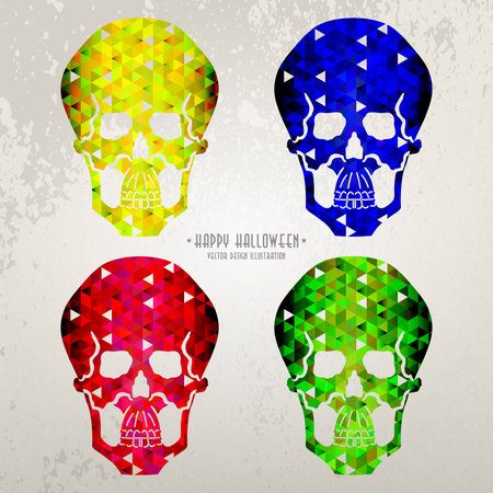 Set of Conceptual human skull. Vector illustration.のイラスト素材