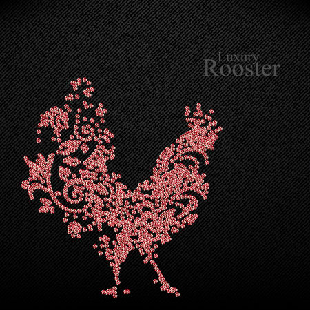 Vector illustration of luxury rooster, symbol of 2017 on the Chinese calendar. Vector element for New Year's design. Image of 2017 year of Red Rooster.のイラスト素材