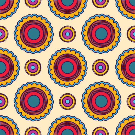 Seamless floral pattern with abstract flowers. Vector illustration.のイラスト素材