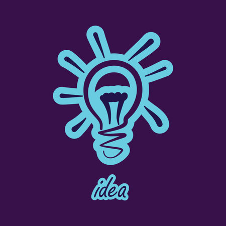 Doodle Lamp - Idea. stylish conceptual digital light bulb idea designのイラスト素材