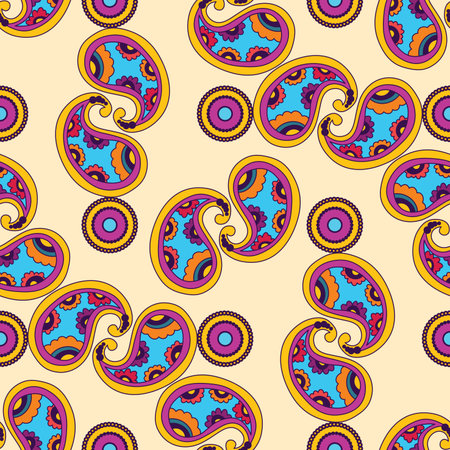 Seamless floral pattern with abstract flowers. Vector illustration.のイラスト素材