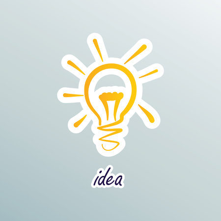 Doodle Lamp - Idea. stylish conceptual digital light bulb idea designのイラスト素材