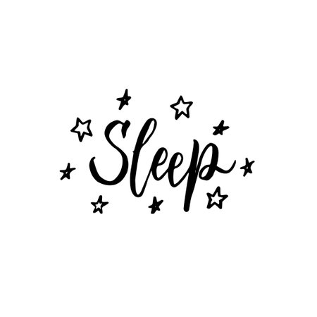 Calligraphy postcard poster graphic design lettering element with phrase Sleep. Vector illustration.のイラスト素材