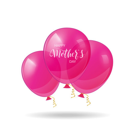 Happy Mothers Day. Shiny balloons background. Vector illustration.のイラスト素材