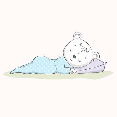 Cute vector illustration with bear baby for baby wear and invitation card.の写真素材