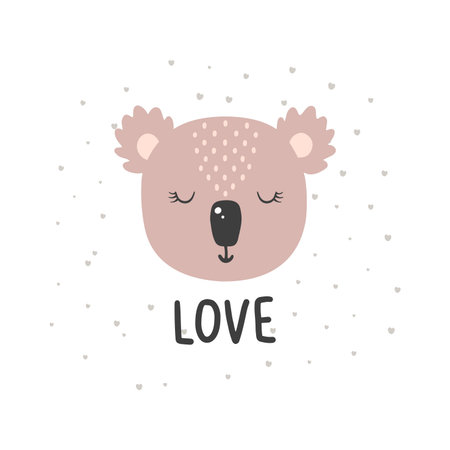 Cute vector illustration with koala baby for baby wear and invitation card.のイラスト素材
