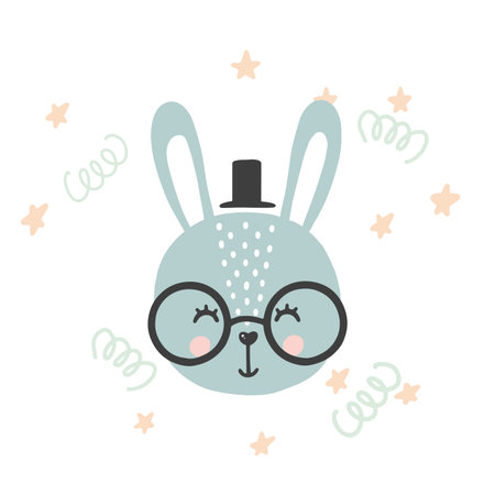 Cute vector illustration with bunny baby for baby wear and invitation card.のイラスト素材