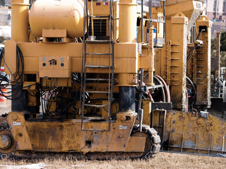 Heavy industrial road machinery used to build and repair streets.