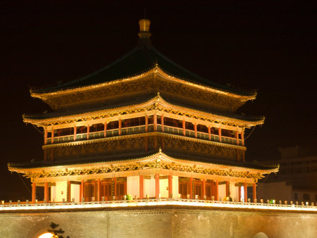 Beautiful and traditional building in the center of Xian.の写真素材