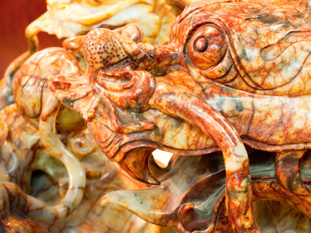 Traditional chinese sculptures made of jade.の写真素材