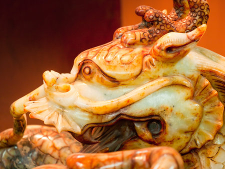 Traditional chinese sculptures made of jade.の写真素材