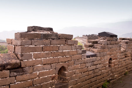 The Great Wall of China at the Mutianyu section near Beijing.の写真素材