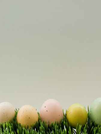 Easter eggs in the grass.