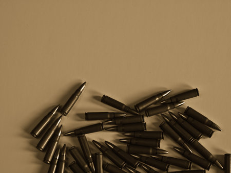 Shabby Kalashnikov AK-47(7,62 mm) bullets.の写真素材