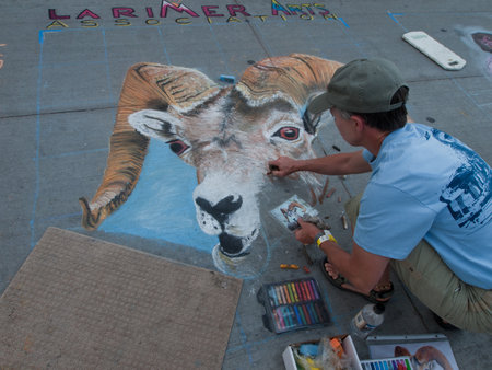 Denver Chalk art Festival on larimer Square. June 4, 2011. Denver, Colorado.のeditorial素材